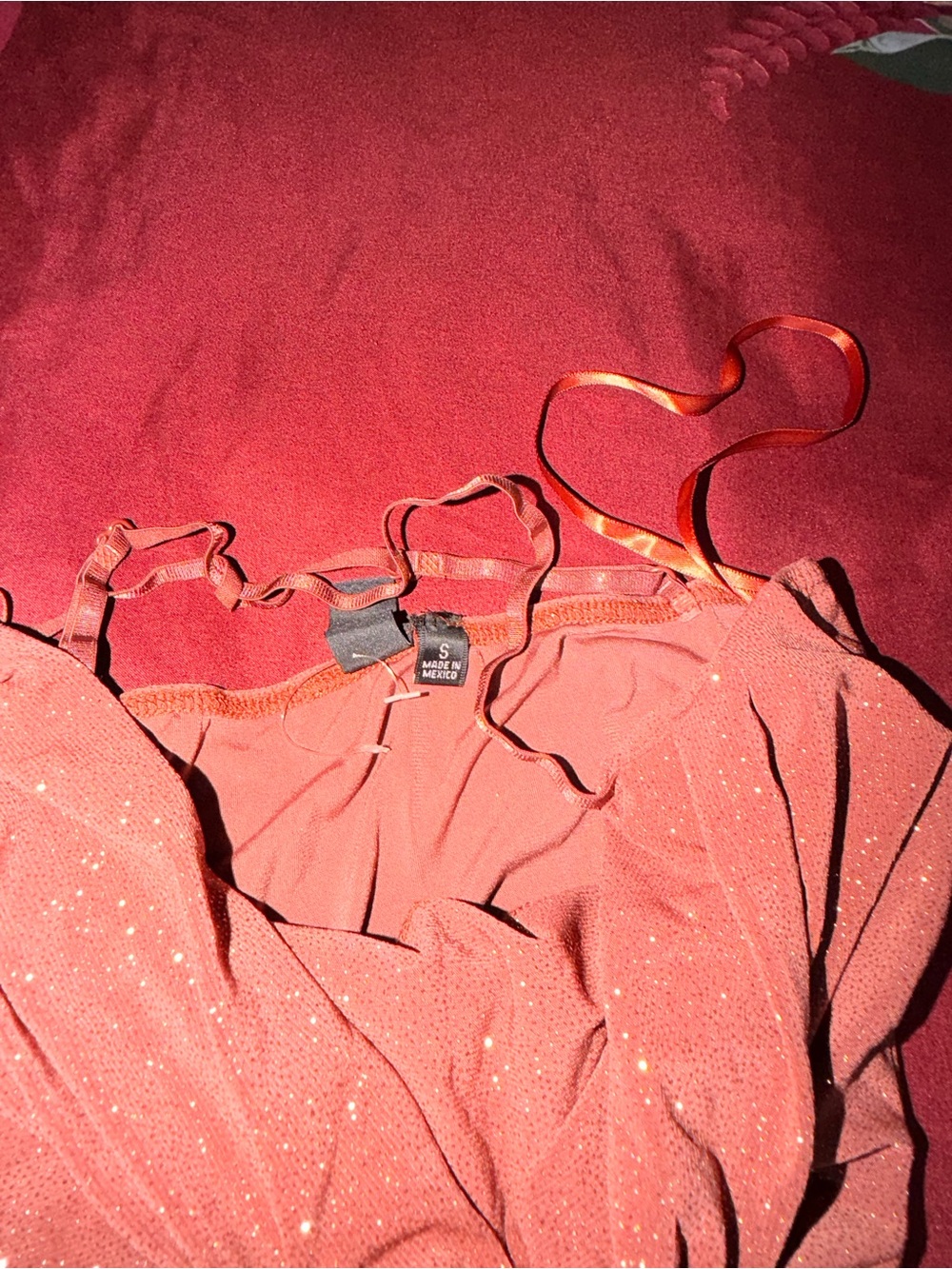 Sparkle Coral Red Women's Camisole Top